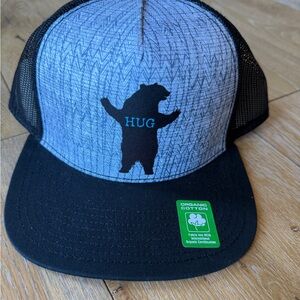 Prana Black and Gray Bear mesh back trucker hat